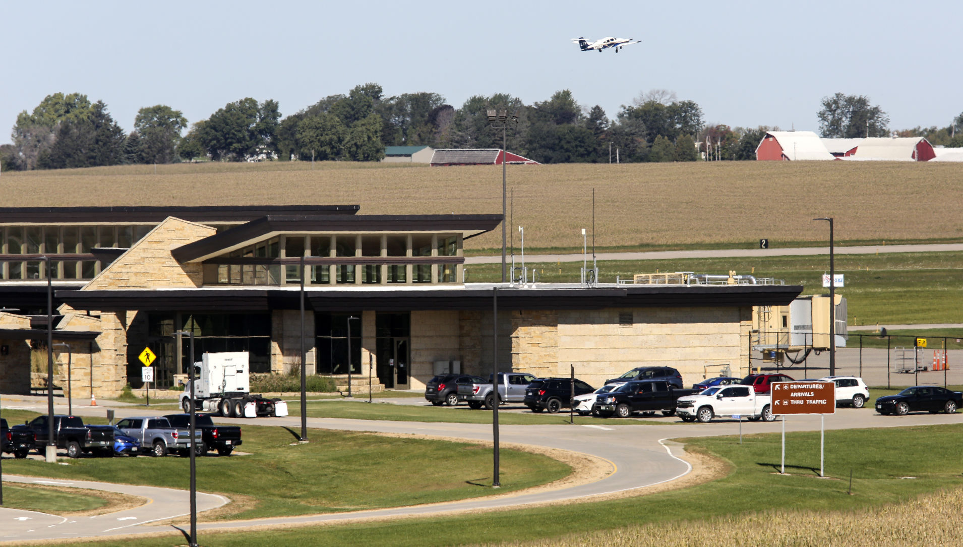 Dubuque Regional Airport officials hope to expand the main terminal and parking lot in future years.    PHOTO CREDIT: Dave Kettering
