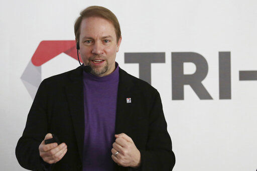 FILE - In this Jan. 30, 2019, file photo, Toyota Research Institute Advanced Development (TRI-AD) CEO James Kuffner speaks during a workshop in Tokyo. Japanese automaker Toyota is revving up acquisitions in mobility technology, adding Renovo Motors Inc., a Silicon Valley software developer, to its Woven Planet team, which is working on automated driving. Woven Planet, Toyota’s wholly owned subsidiary, has also earlier acquired San Francisco-based Lyft’s self-driving division Level 5. Kuffner said more acquisitions may be coming. (AP Photo/Koji Sasahara, File)    PHOTO CREDIT: Koji Sasahara