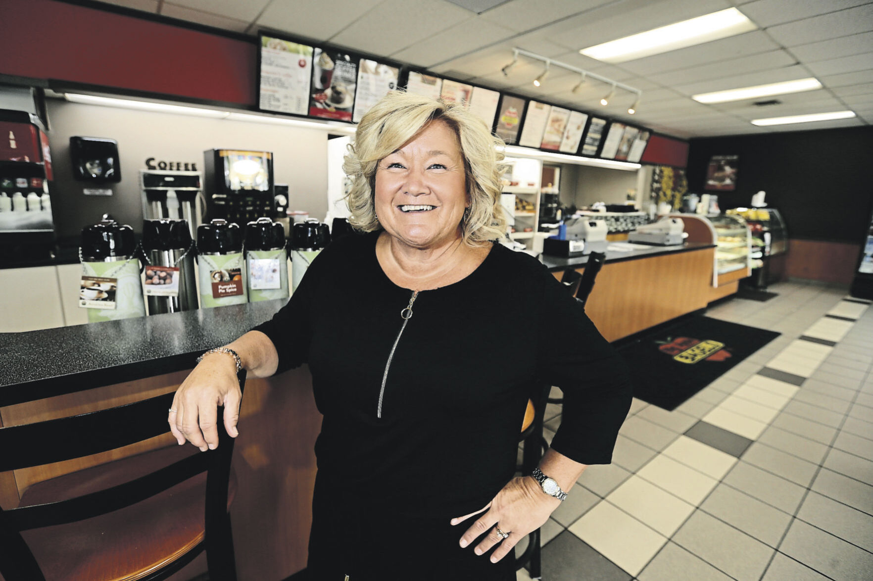 Judy Faulhaber, owner of Big Apple Bagels in Dubuque, is the Woman Who Makes a Difference award winner.    PHOTO CREDIT: Jessica Reilly