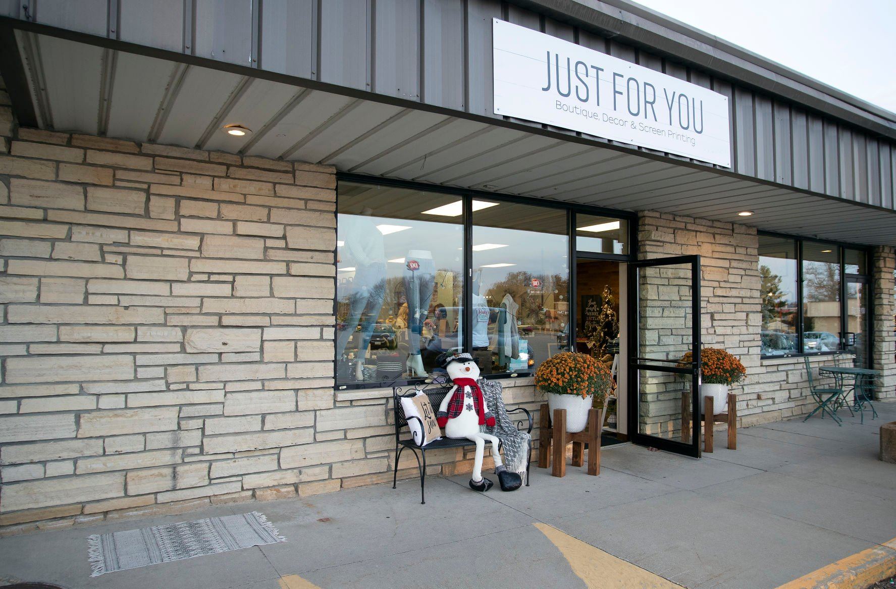 Exterior of Just For You Boutique in Dyersville, Iowa on Monday.    PHOTO CREDIT: Stephen Gassman