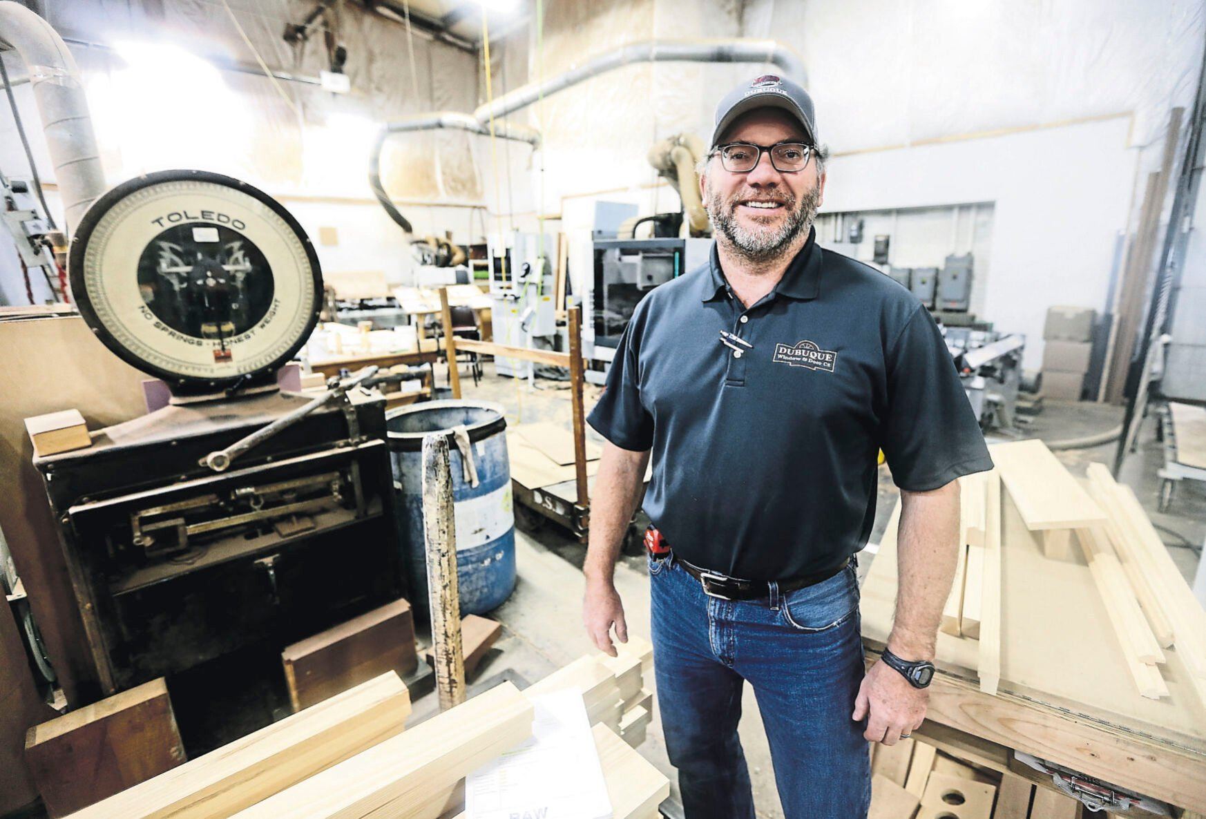 Chad Lueken owns Dubuque Window & Door Co. and Adams Architectural Millwork Co. in Dubuque.    PHOTO CREDIT: Dave Kettering