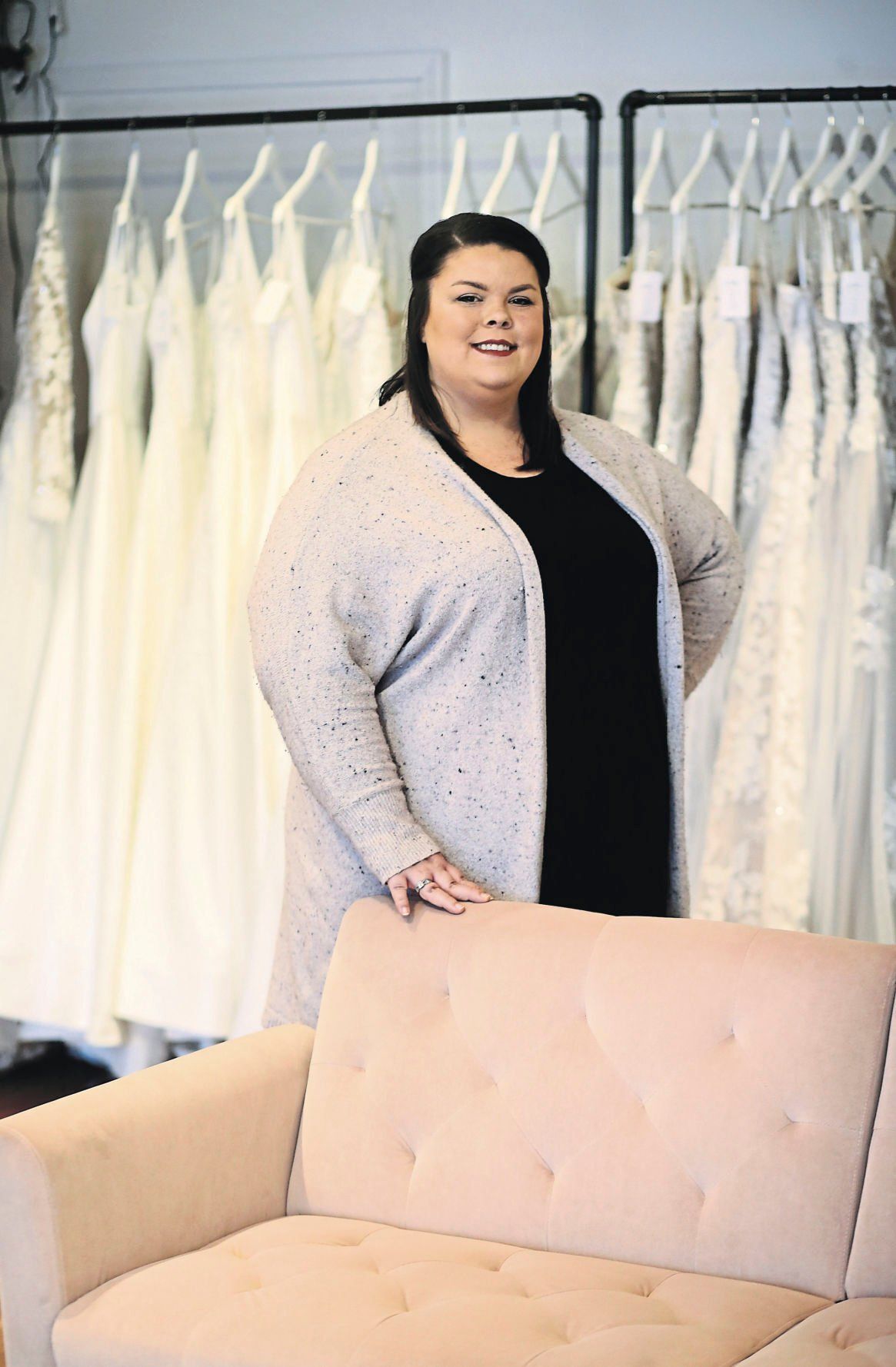 Shelby Duggan owns Vintage Chic Bridal Boutique in Dubuque. Photo taken on Thursday, Dec. 9, 2021.    PHOTO CREDIT: JESSICA REILLY