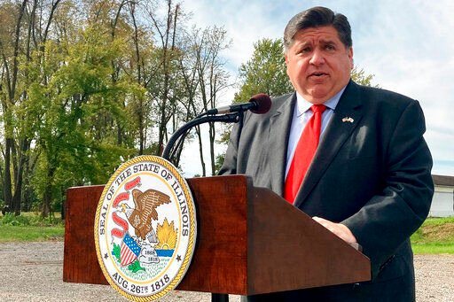 Illinois Gov. J.B. Pritzker, facing a costly reelection campaign, plans to tackle another foe — inflation approaching 7% — in a state budget proposal that would lift or freeze taxes on groceries and gasoline and give homeowners a one-year rebate of up to $300.     PHOTO CREDIT: John O