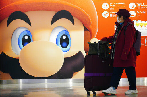 Nintendo’s profit for the nine months through December slipped 2.5%, as shortages of computer chips hurt production, the Japanese video game maker behind the Super Mario and Pokemon franchises said today.    PHOTO CREDIT: Eugene Hoshiko