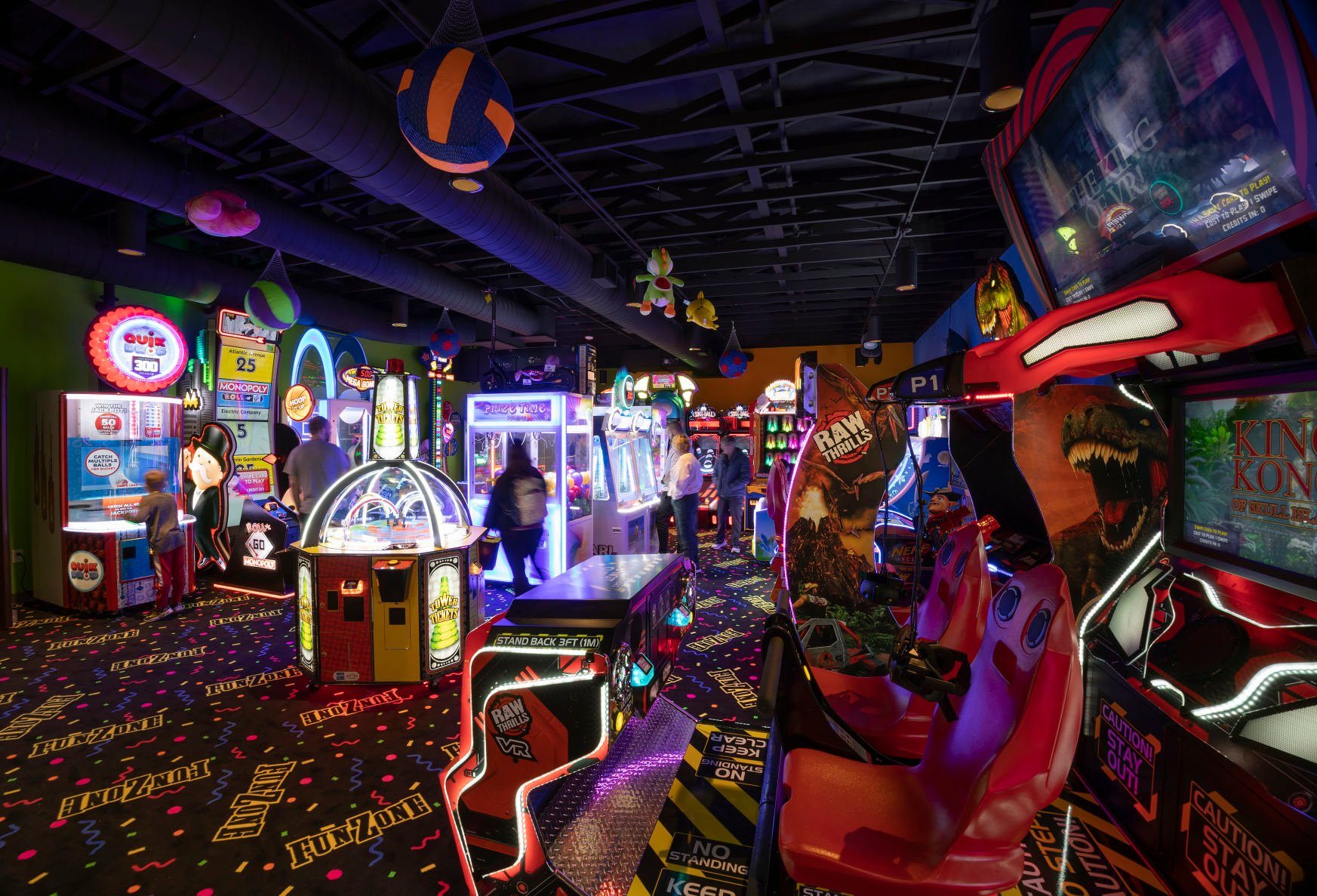 Customers enjoy the arcade games in the new FunZone at Pizza Ranch in Dubuque on Thursday, Feb. 10, 2022.    PHOTO CREDIT: Stephen Gassman