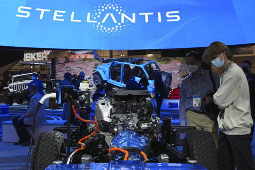 Automaker Stellantis said today 2022 that it made 13.4 billion euros ($15.2 billion) in its first year after it was formed from the merger of Fiat Chrysler Automobiles and PSA Group.    PHOTO CREDIT: Joe Buglewicz