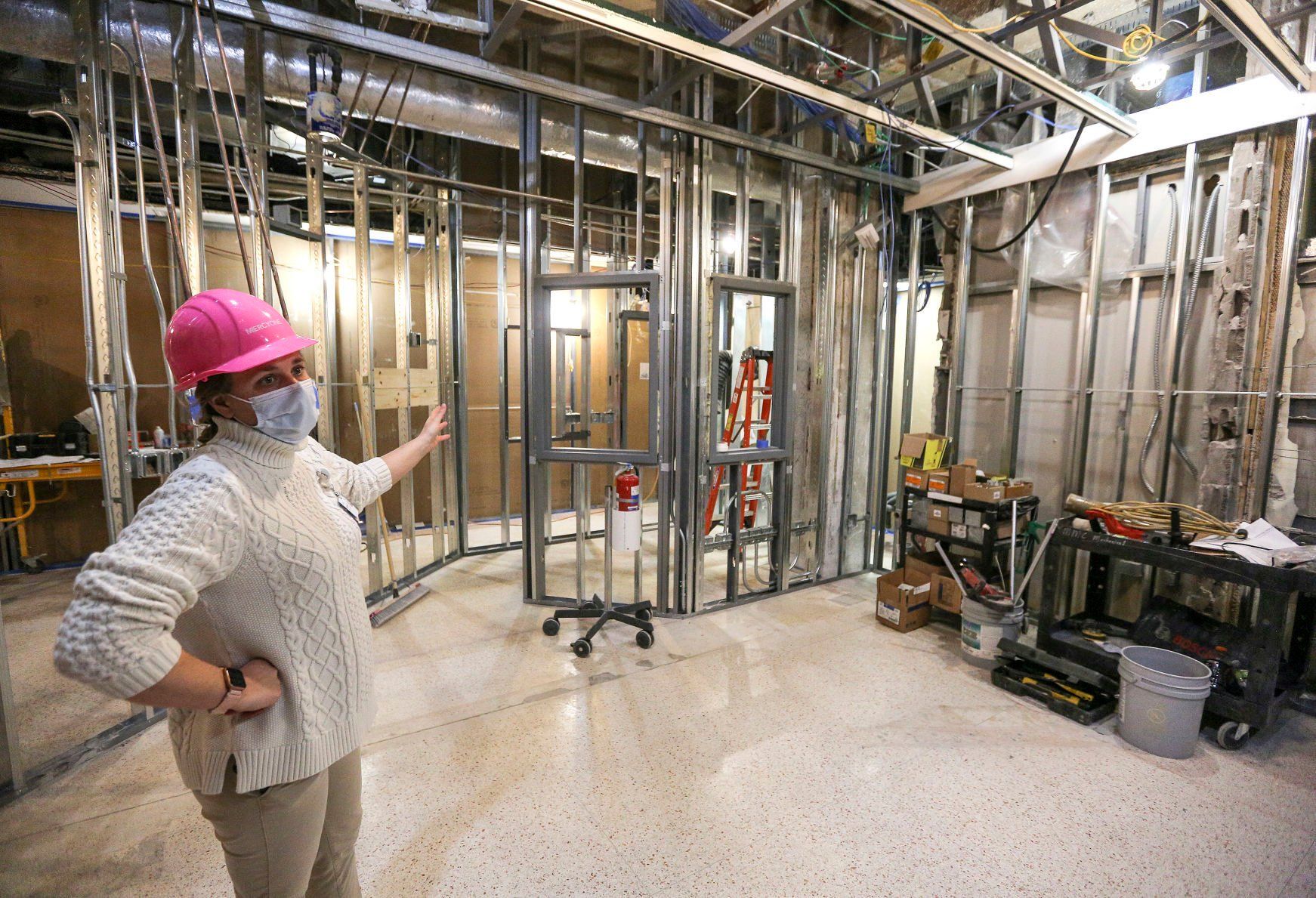 Environmental Health Coordinator and Project Management Assistant Mellissa Riechers shows a portion of MercyOne Dubuque Medical Center Imaging Services Unit that is part of a 3,500-square-foot expansion.    PHOTO CREDIT: Dave Kettering