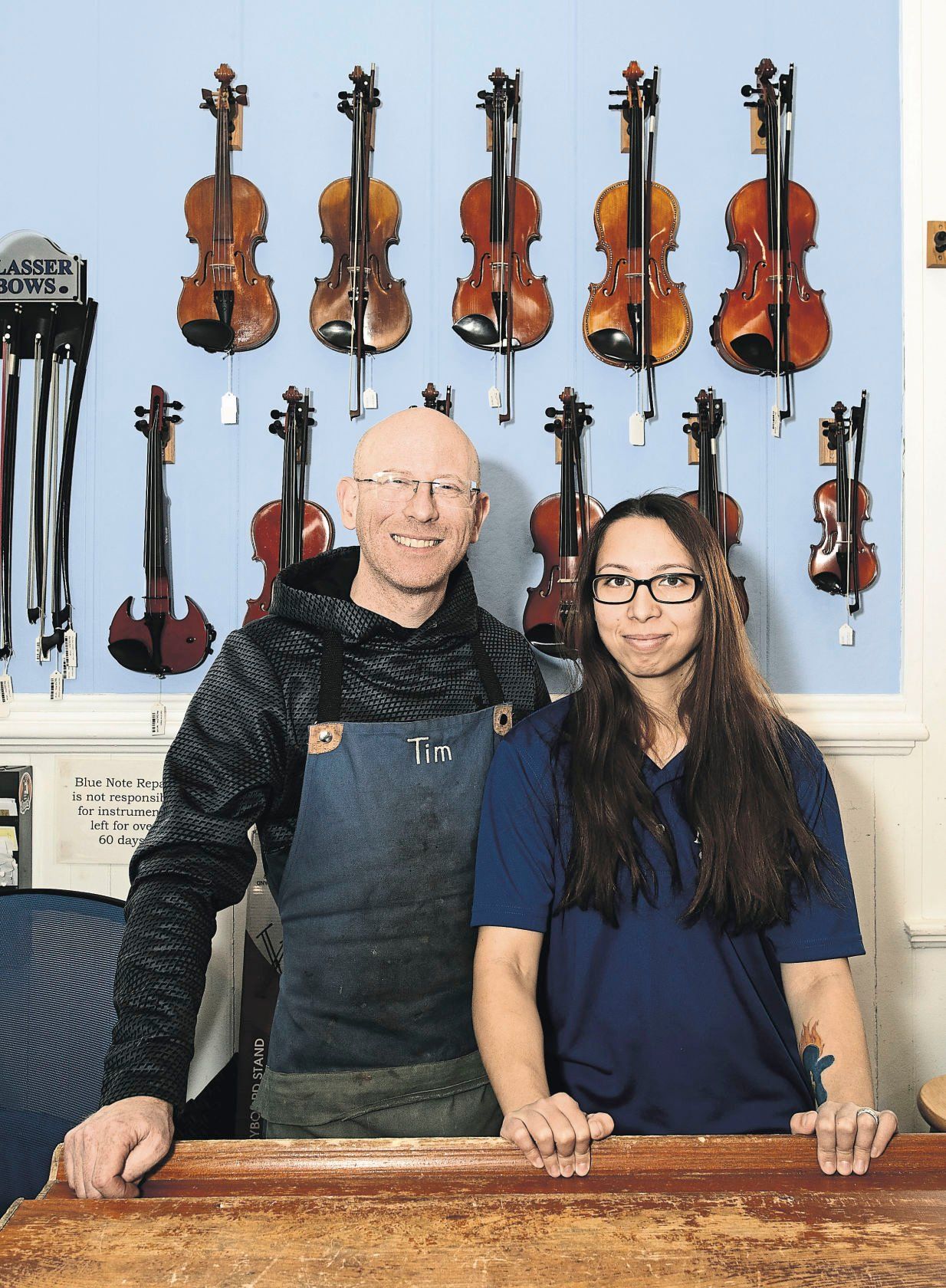 Tim and Aisha Durst have owned Blue Note Music in Platteville, Wis., for nearly two decades.    PHOTO CREDIT: Stephen Gassman