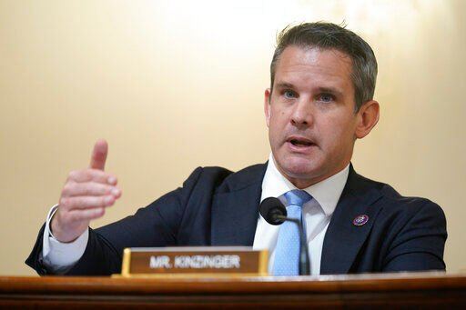 Rep. Adam Kinzinger, R-Ill., is considering a rough timeline for a potential presidential announcement. More than two years before the next presidential election, a shadow primary has begun to take shape among no fewer than three fierce Republican critics of former President Donald Trump.    PHOTO CREDIT: Andrew Harnik