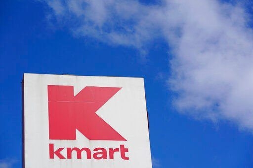 A large Kmart sign is displayed in front of a shopping plaza in Avenel, N.J., Monday, April 4, 2022. When the Kmart in Avenel closes its doors on April 16, it will leave only three remaining U.S. locations for the former retail powerhouse. It