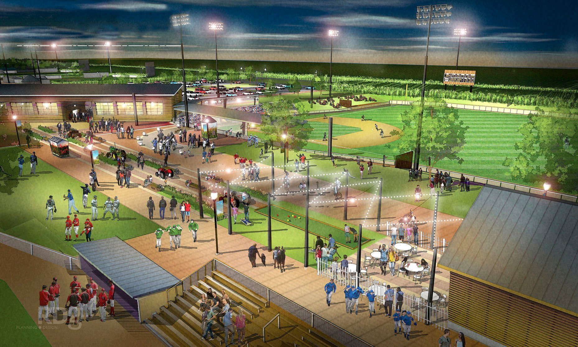 Nine youth baseball and softball fields will be added.    PHOTO CREDIT: Courtesy of RDG Planning & Desig