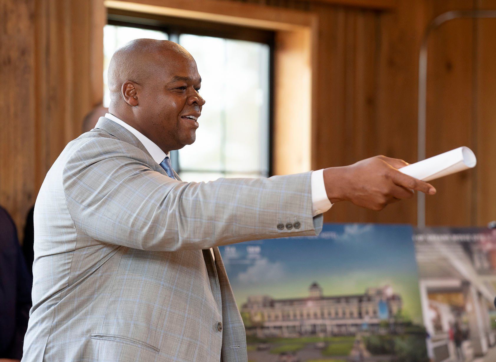 Baseball Hall of Famer Frank Thomas, CEO of Go the Distance Baseball, said the developers will keep the community and nearby farmers informed as the $80-million project moves forward.    PHOTO CREDIT: Stephen Gassman