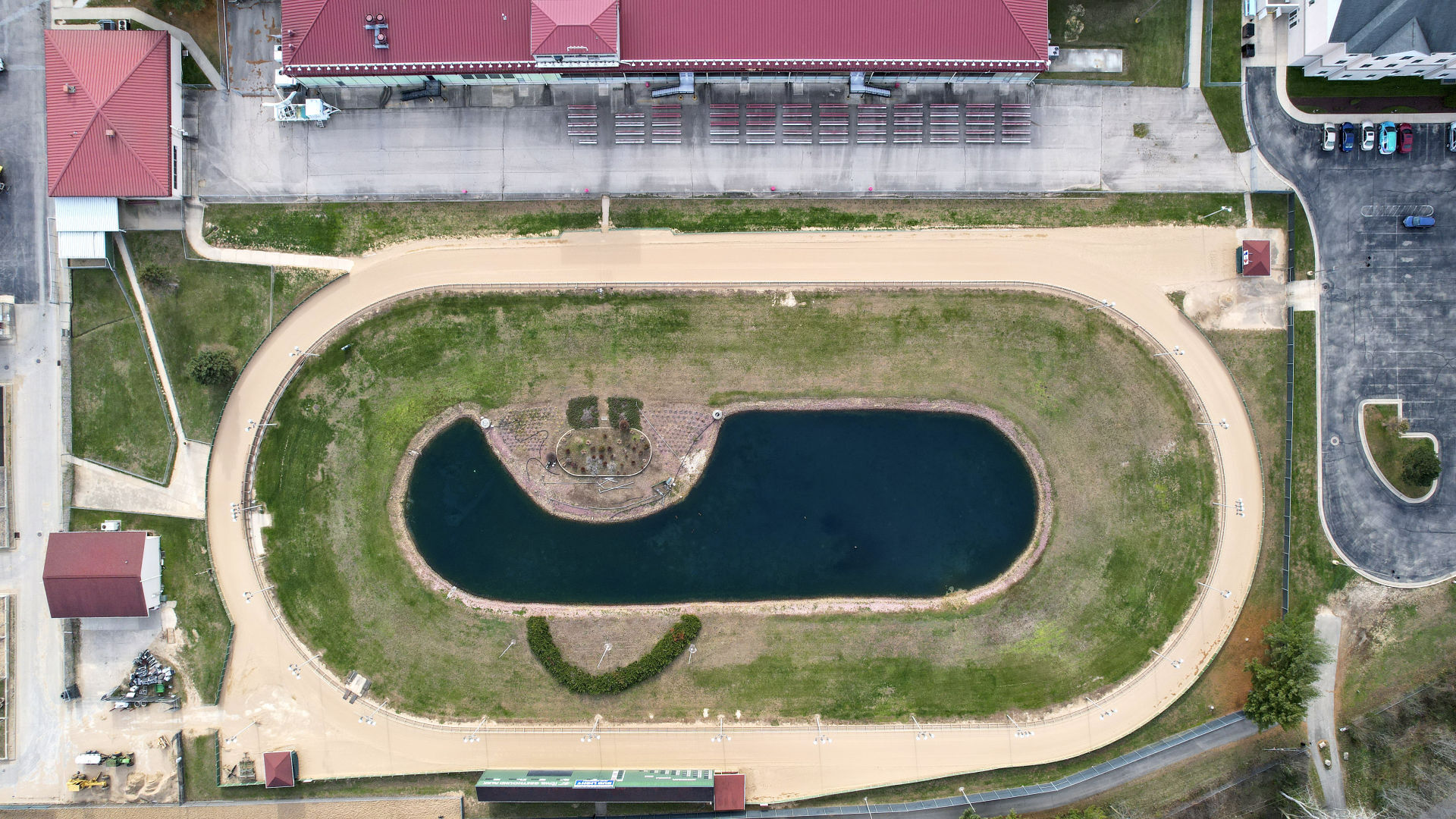 Iowa Greyhound Park as seen from above on Nov. 24, 2021.    PHOTO CREDIT: Dave Kettering