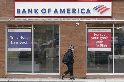 Bank of America posted a 12% decline in first-quarter profits from a year earlier, a decline that was much less than the ones its rivals had reported the previous week. The nation’s second-largest bank was helped by higher net interest income and no noticeable exposure to Russian assets.    PHOTO CREDIT: Tony Dejak