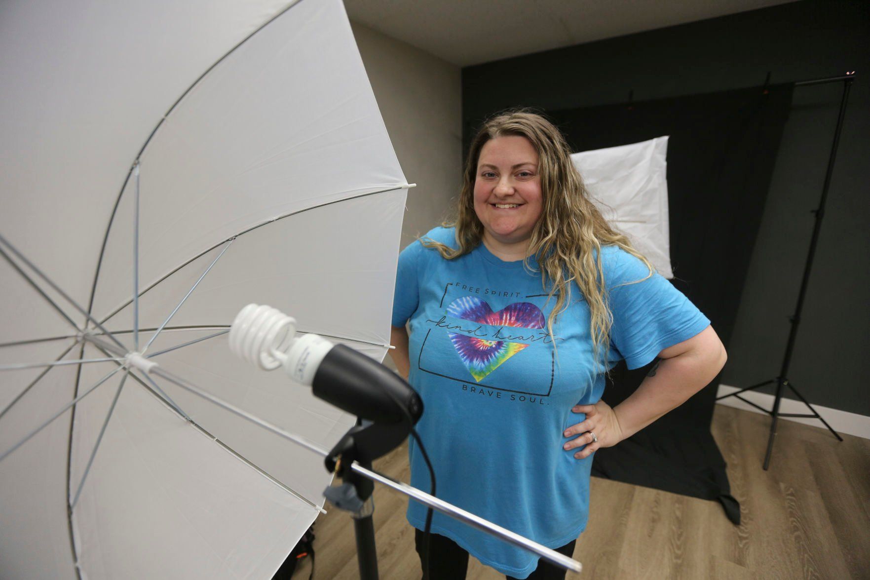 Ashley Regan, who has been a Dubuque-based photographer since 2015, opened her first studio on Sunday. The studio, Rae of Light Photography, is located at 890 Main St., Suite 3C in Dubuque.    PHOTO CREDIT: Dave Kettering