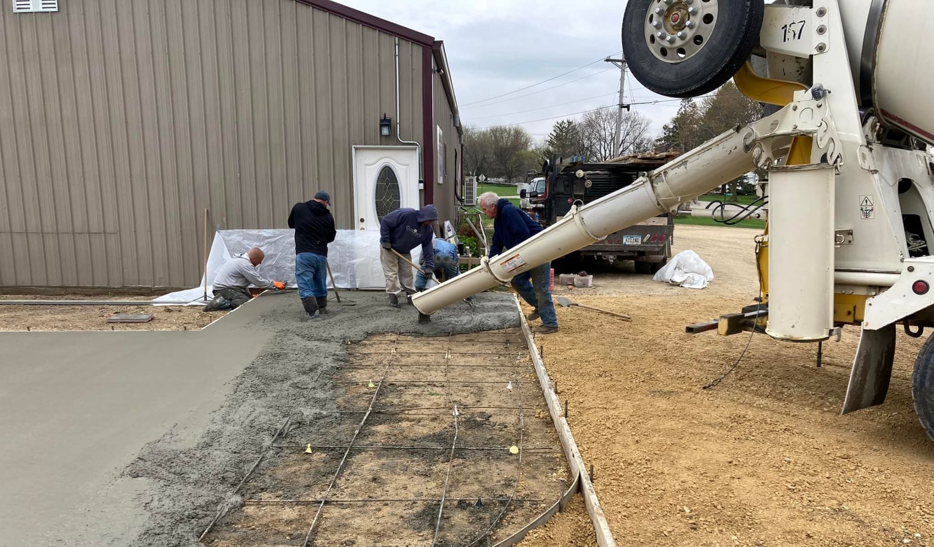 Construction takes place on a new outdoor patio at Iowa Grape Vines Winery.    PHOTO CREDIT: Photo by: Iowa Grape Vines Winery