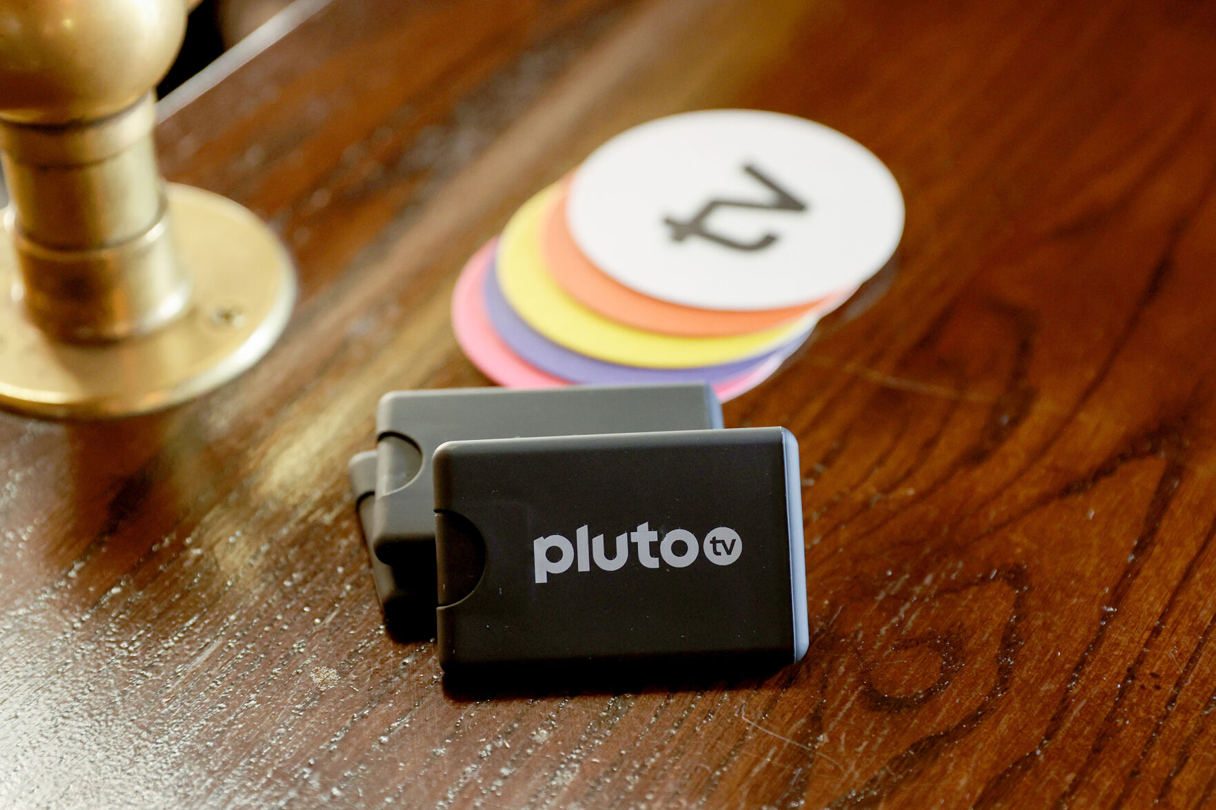 A view of Pluto TV branded products at the Pluto TV Green Room during Vulture Festival 2021 at The Hollywood Roosevelt on Nov. 14, 2021 in Los Angeles.     PHOTO CREDIT: Tribune News Service
