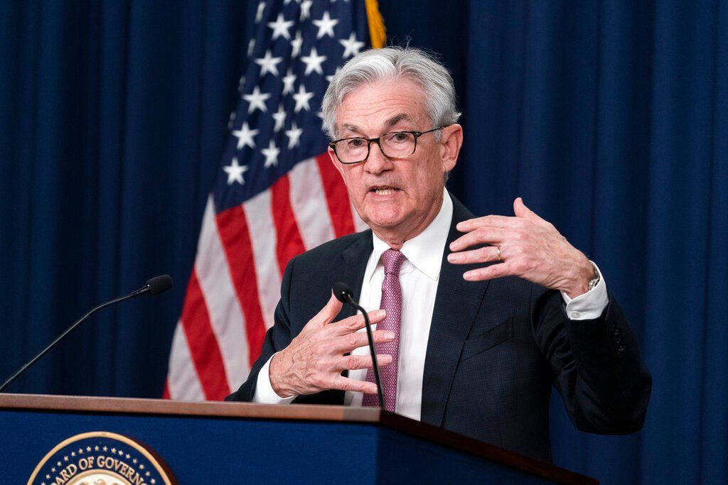 The Federal Reserve intensified its drive to tame high inflation by raising its key interest rate by three-quarters of a point — its largest hike in nearly three decades — and signaling more large rate increases to come that would raise the risk of another recession.     PHOTO CREDIT: Alex Brandon