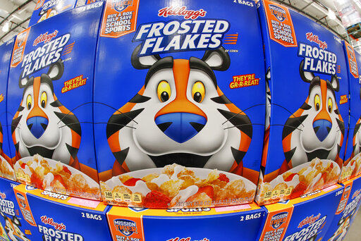 Kellogg Co., the maker of Frosted Flakes, Rice Krispies and Eggo, will split into three companies focused on cereals, snacks and plant-based foods.     PHOTO CREDIT: Gene J. Puskar