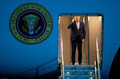 President Joe Biden returns a salute as he boards Air Force One for a trip to Israel and Saudi Arabia. Biden starts the first visit to the Middle East of his presidency with a monumental task: assuring uneasy Israeli and Saudi Arabian officials he