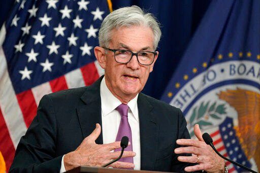 Federal Reserve Chairman Jerome Powell speaks during a news conference at the Federal Reserve Board building in Washington, Wednesday, July 27, 2022. (AP Photo/Manuel Balce Ceneta)    PHOTO CREDIT: Manuel Balce Ceneta