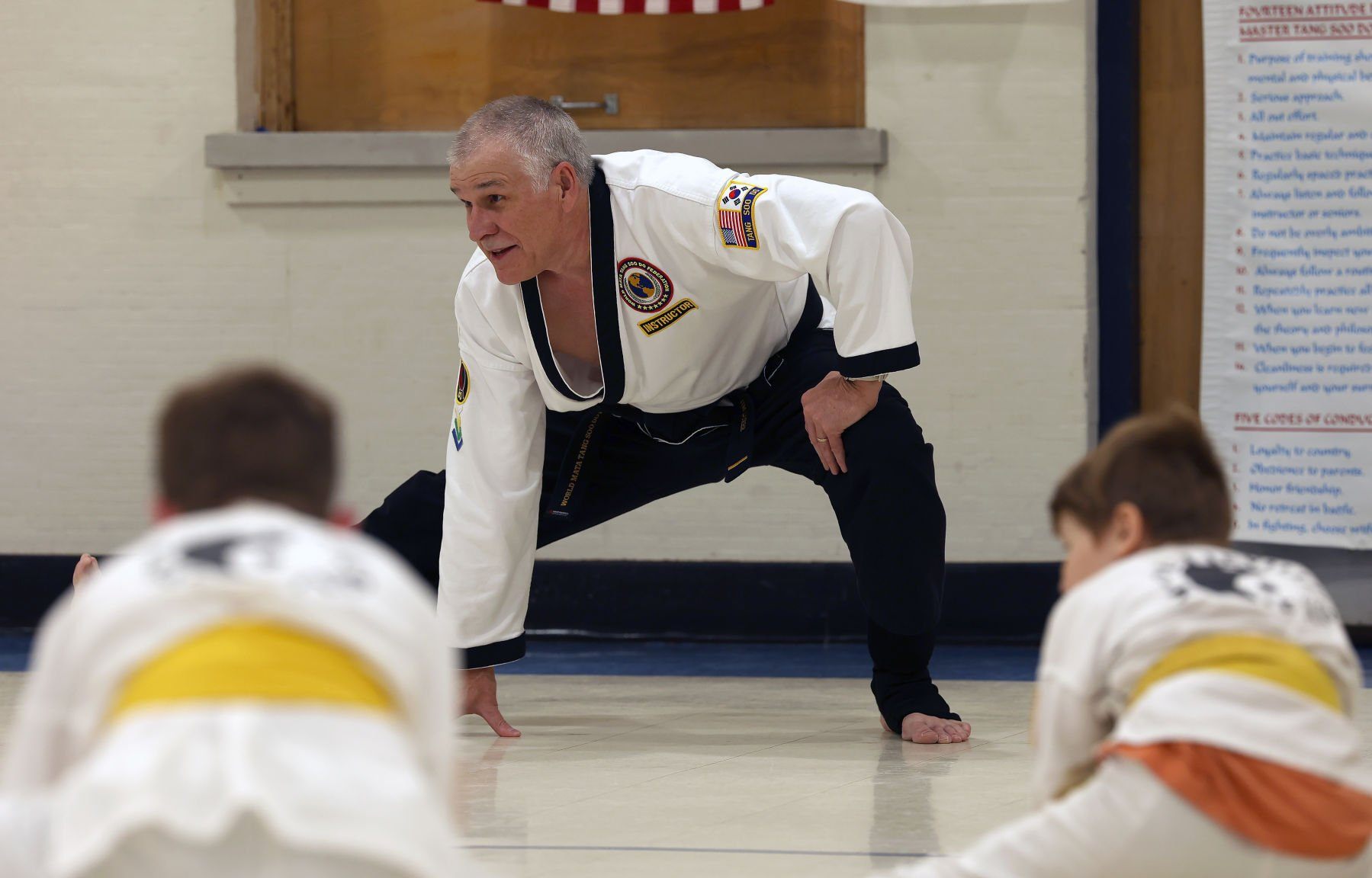 Full Circle Tang Soo Do owner Jim Lubbe teaches a class at the studio