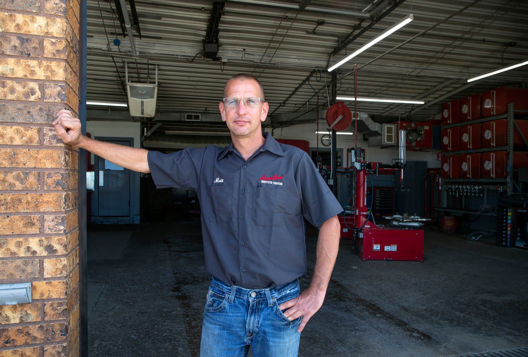Co-owner Matt Leibfried looks forward to continuing the family business at Avalon Service Center in Rickardsville, Iowa.    PHOTO CREDIT: Stephen Gassman