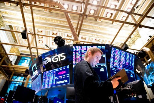 Traders work on the floor of the New York Stock Exchange on Tuesday, Sept. 13, 2022. The stock market fell the most since June 2020, with the Dow loosing more than 1,250 points. (AP Photo/Julia Nikhinson)    PHOTO CREDIT: Julia Nikhinson