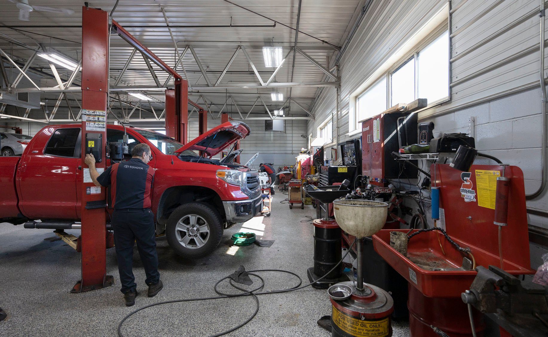 The service bay at Anderson-Weber Toyota in Dubuque.    PHOTO CREDIT: Stephen Gassman