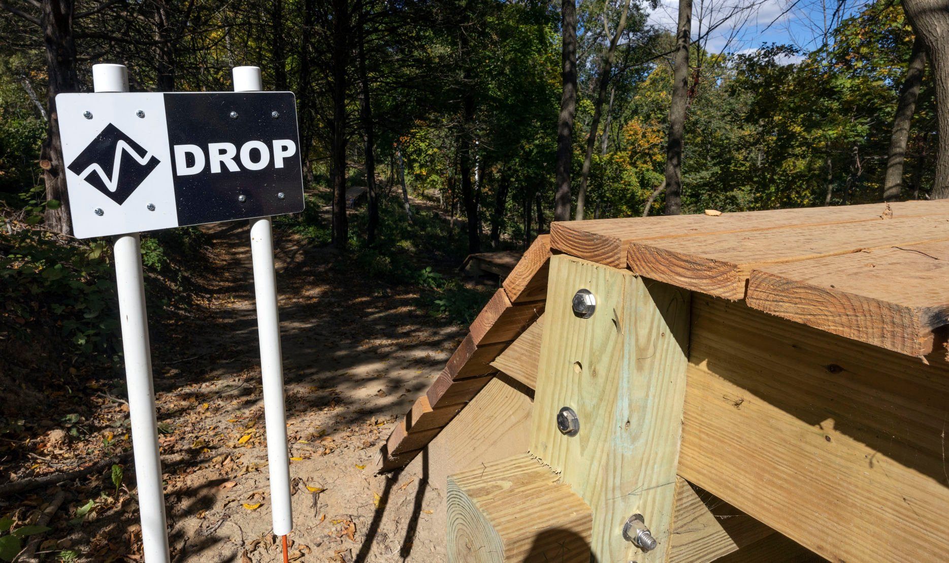 One of the black diamond features at Farside Mountain Bike Park at Chestnut Mountain Resort in Galena, Ill., on Friday, Oct. 7, 2022.    PHOTO CREDIT: Stephen Gassman