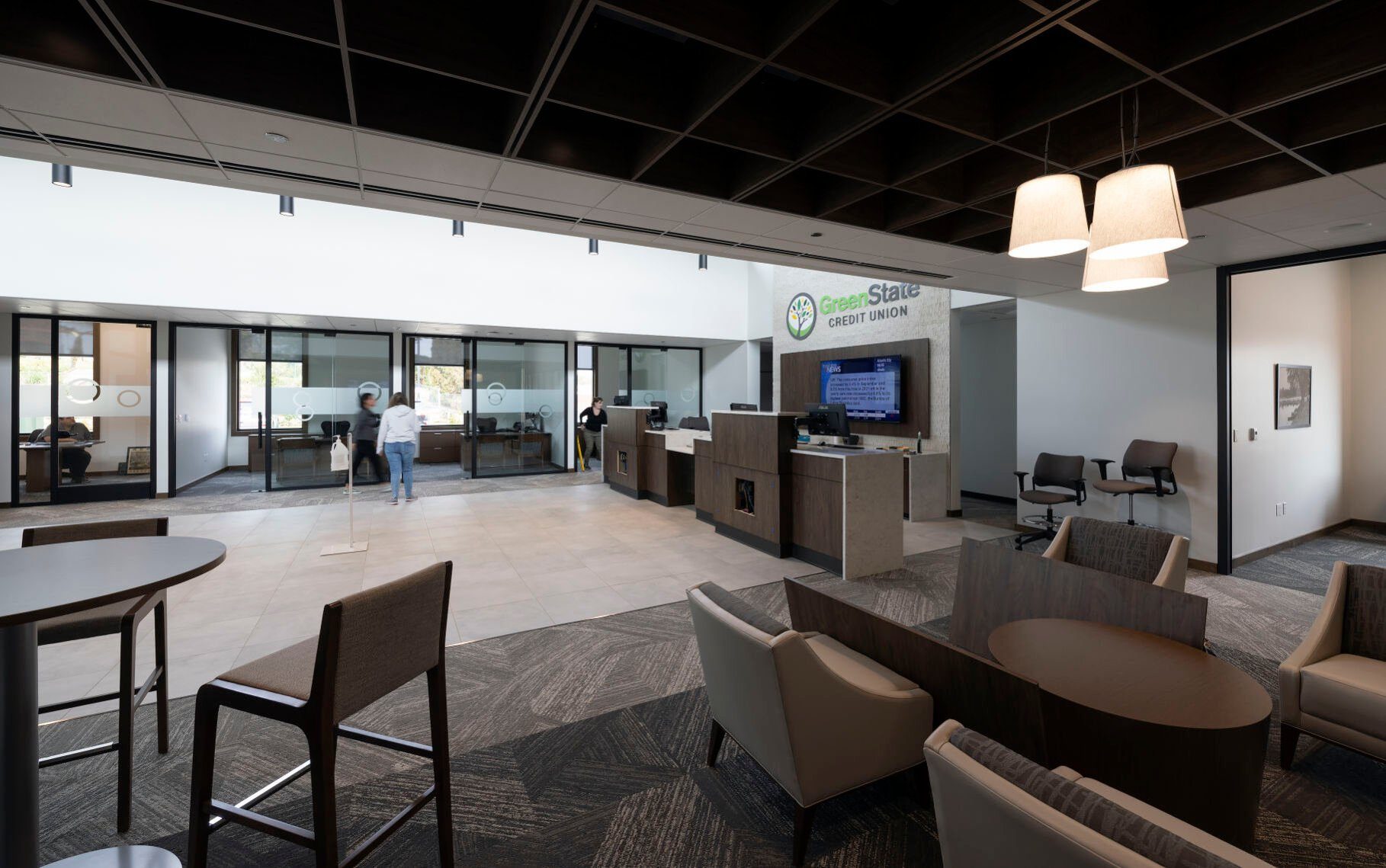 Interior of the new GreenState Credit Union branch on Stoneman Road in Dubuque.    PHOTO CREDIT: Stephen Gassman