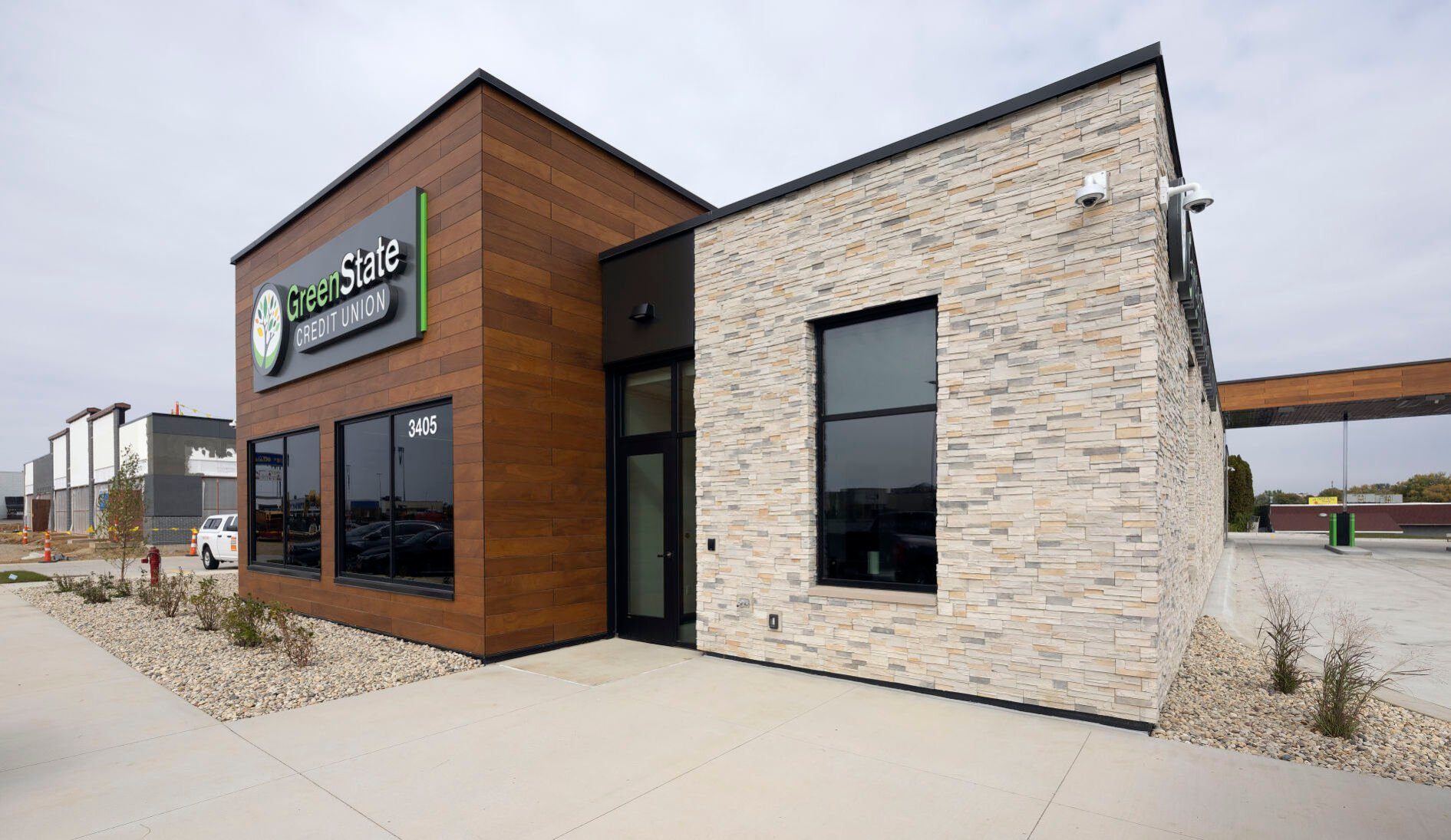 Exterior of the new GreenState Credit Union branch on Stoneman Road in Dubuque on Friday, Oct. 14, 2022.    PHOTO CREDIT: Stephen Gassman