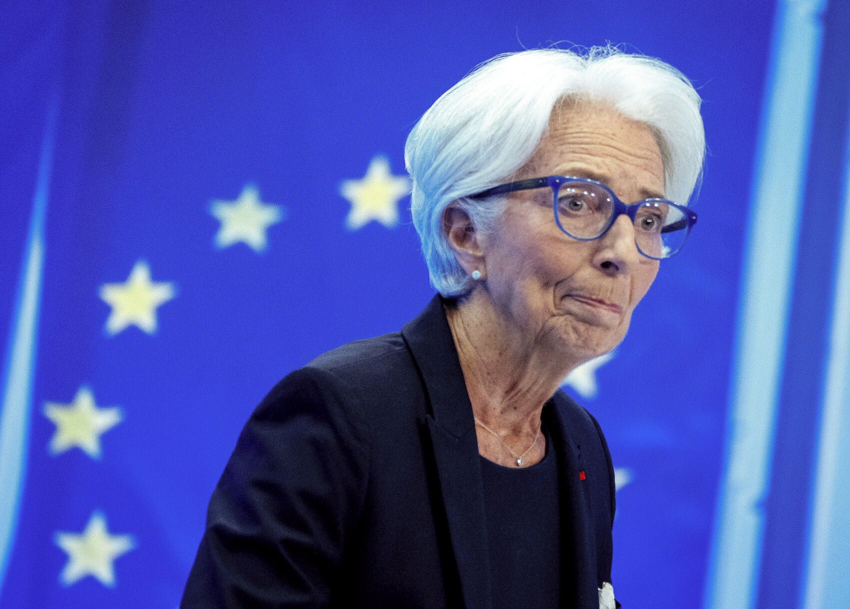 <p>FILE - Christine Lagarde, President of the European Central Bank smiles during a press conference following a meeting of the governing council in Frankfurt, Germany, Thursday, July 21, 2022. The European Central Bank is set to follow the playbook of the U.S. Federal Reserve in making its second big interest rate increase in a row on Thursday, underlining its determination to stamp out the record inflation that threatens to sink the 19-country euro area into recession. (AP Photo/Michael Probst, File)</p>   PHOTO CREDIT: Michael Probst - staff, AP