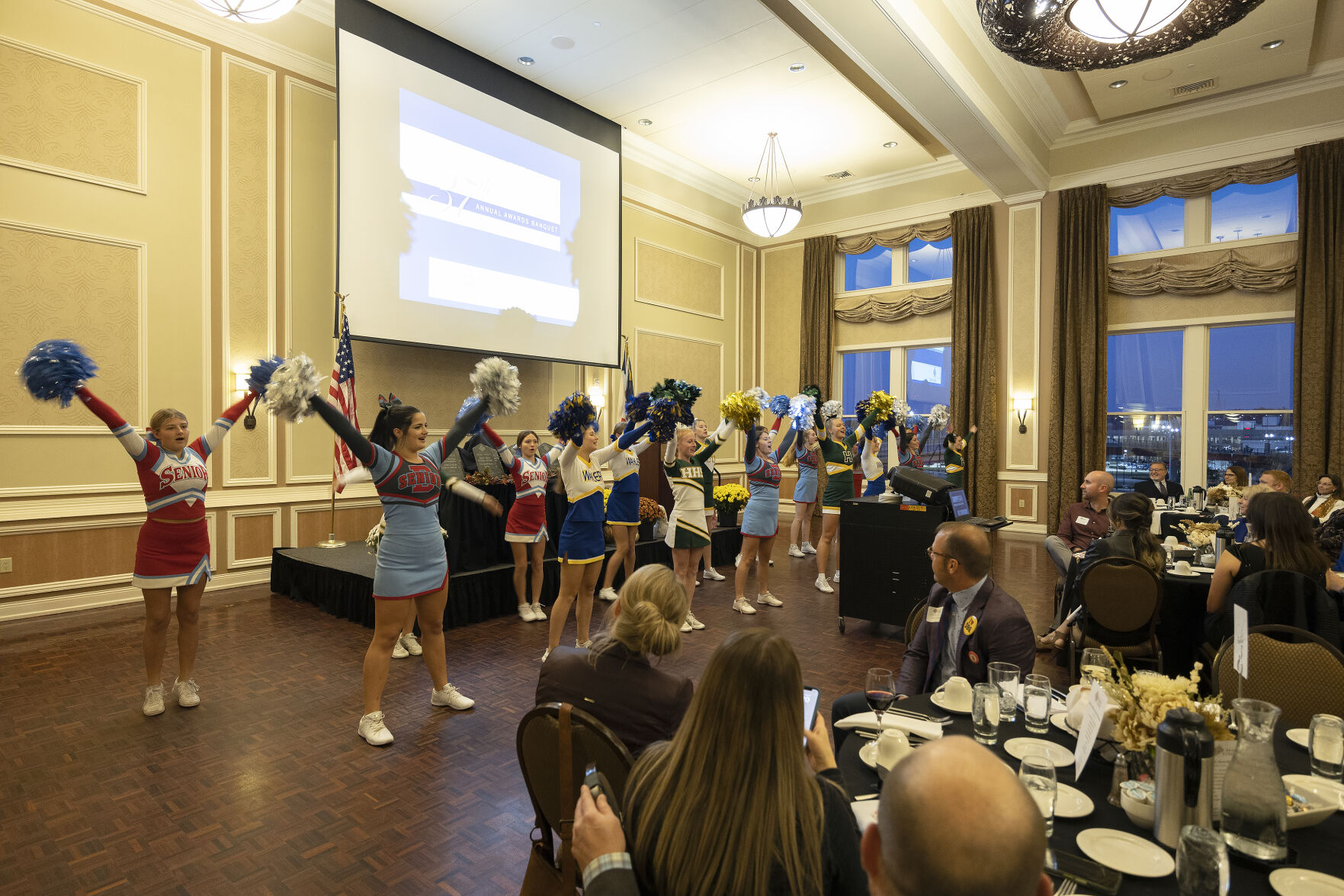 Area cheerleaders perform during the annual awards program.    PHOTO CREDIT: Stephen Gassman