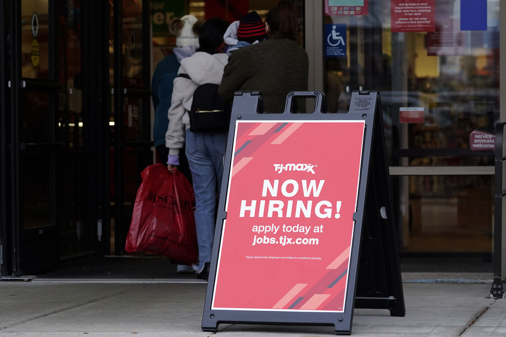 <p>FILE - Hiring sign is displayed outside of a retail store in Vernon Hills, Ill., Saturday, Nov. 13, 2021. Labor Department releases weekly report on unemployment benefits on Thursday, Dec. 1, 2022. On Thursday the Labor Department reports on the number of people who applied for unemployment benefits last week. (AP Photo/Nam Y. Huh, File)</p>   PHOTO CREDIT: Nam Y. Huh
