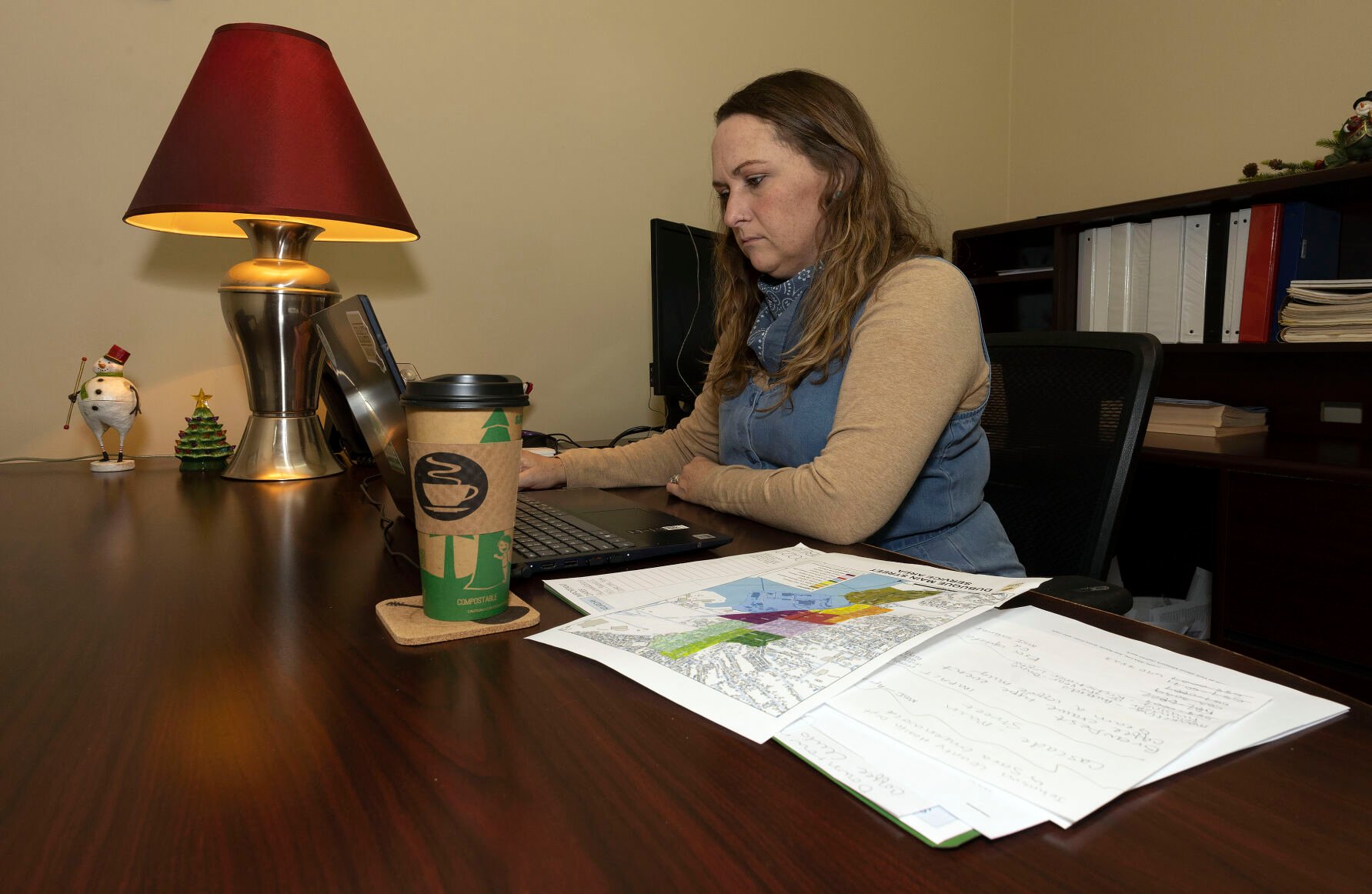 Main Street Dubuque Director Danielle Jacobs at her office.    PHOTO CREDIT: Stephen Gassman
