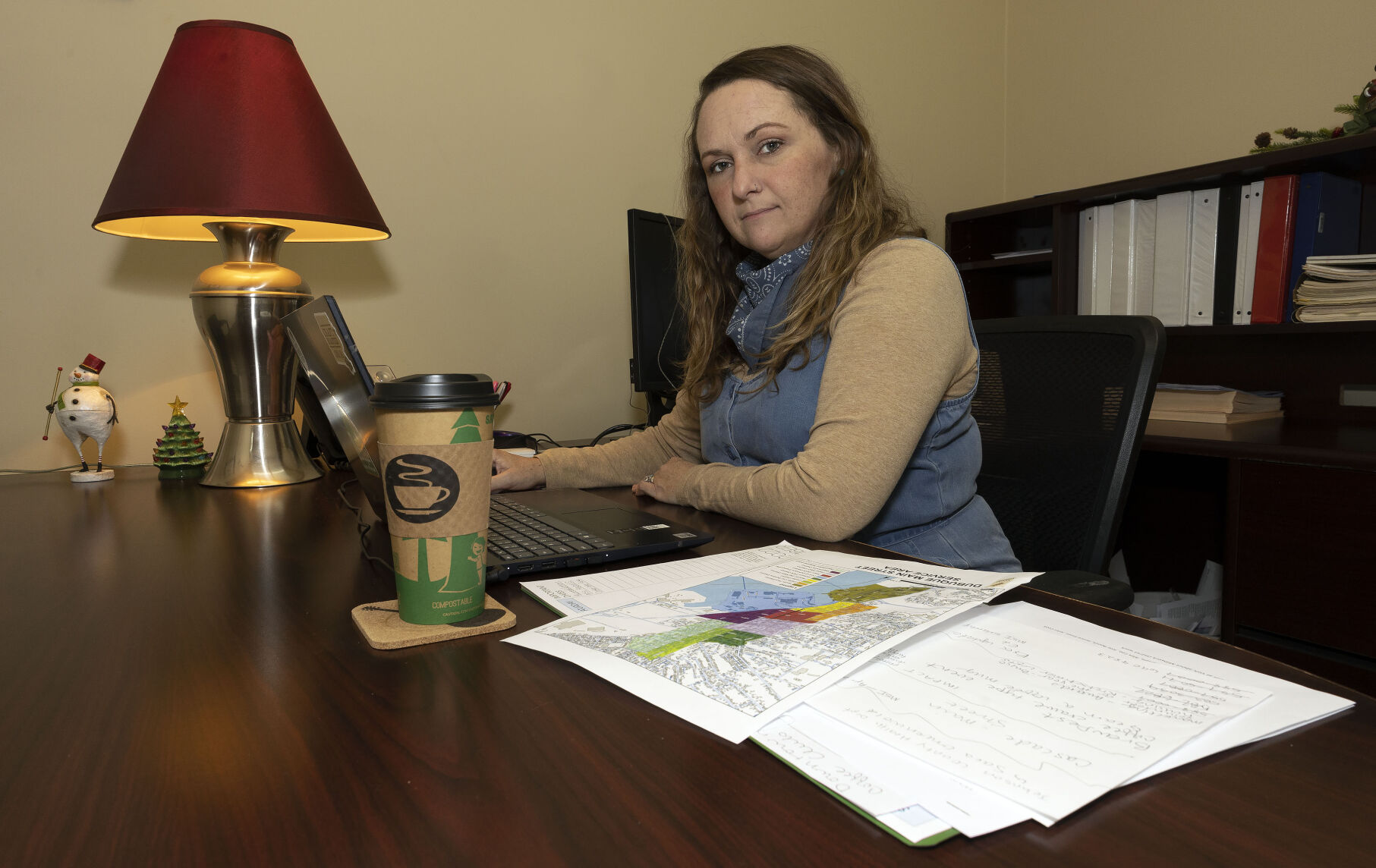 Main Street Dubuque Director Danielle Jacobs at her office.    PHOTO CREDIT: Stephen Gassman