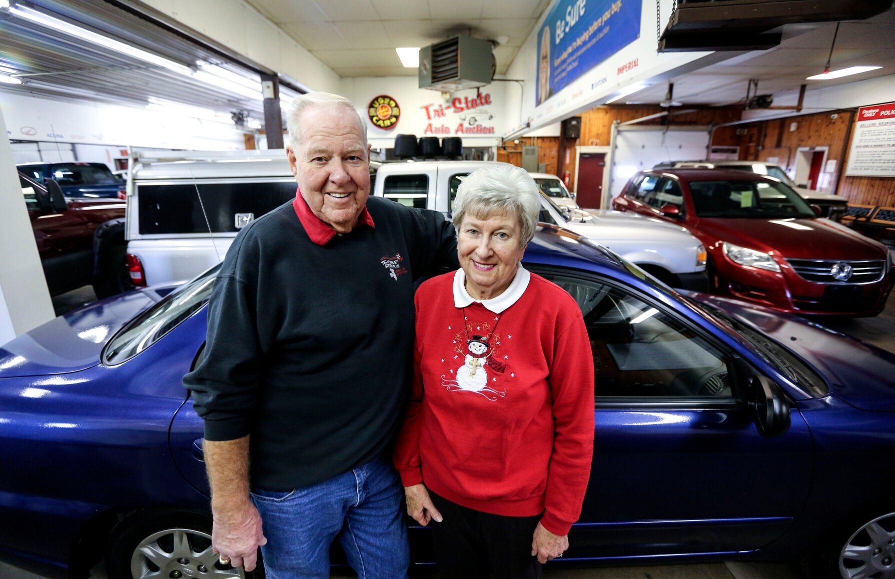 After more than 70 years in business, Jerry and Helen Brogley soon will close Tri-State Auto Auction. The business was started by Helen’s father in 1952.    PHOTO CREDIT: Dave Kettering
