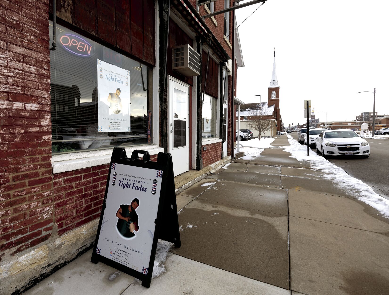 Tight Fade barber shop on White Street in Dubuque on Friday, Jan. 27, 2023.    PHOTO CREDIT: Stephen Gassman