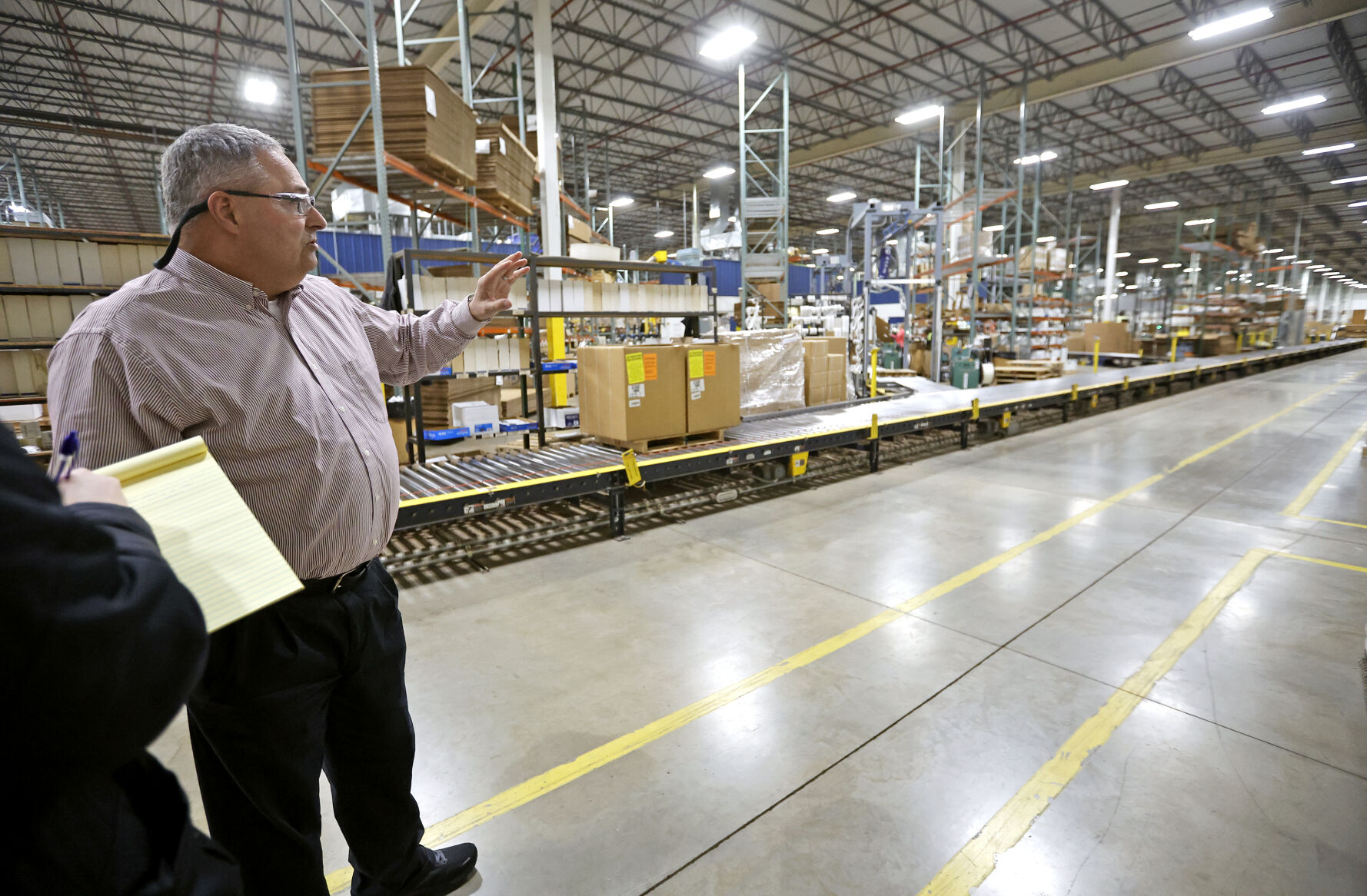 Sam Humphrey, president at Mi-T-M Corp., gives a tour at the facility in Peosta, Iowa.    PHOTO CREDIT: JESSICA REILLY
Telegraph Herald