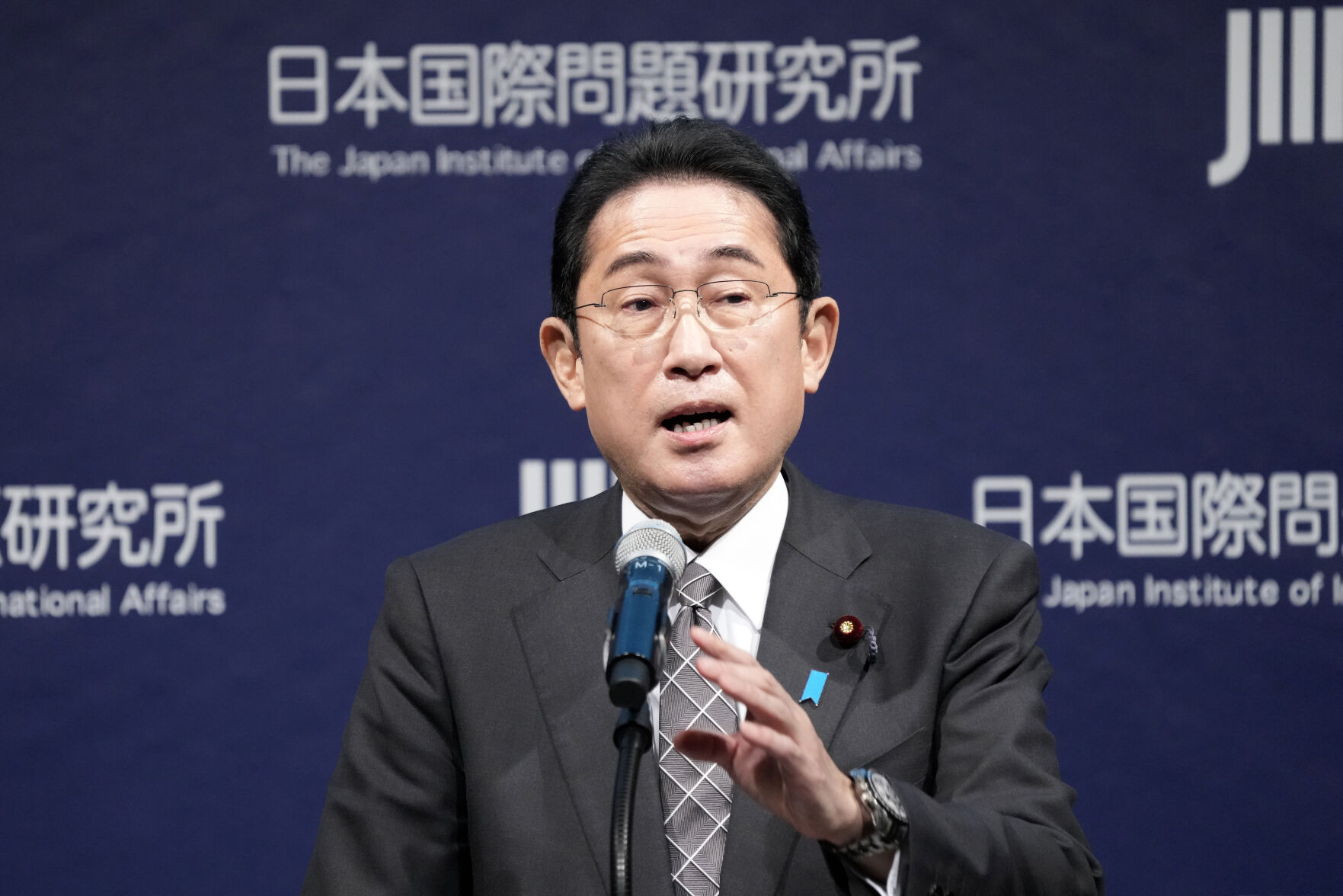 <p>Japanese Prime Minister Fumio Kishida delivers a speech during the opening session of the Tokyo Global Dialogue, Monday, Feb. 20, 2023, in Tokyo. (AP Photo/Eugene Hoshiko)</p>   PHOTO CREDIT: Eugene Hoshiko 