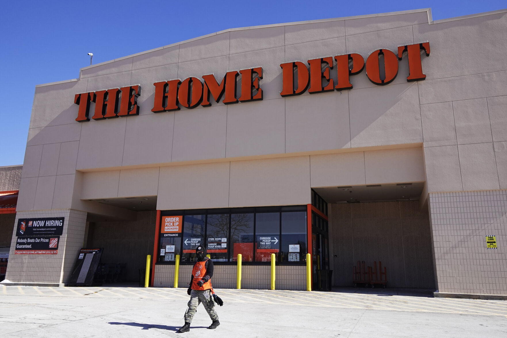 <p>FILE - A view of the exterior of the Home Depot improvement store, in Niles, Ill., Saturday, Feb. 19, 2022. Home Depot says it’s investing $1 billion in wage increases for its U.S. and Canadian hourly workers. The Atlanta-based home improvement chain said Tuesday, Feb. 21, 2023 that every hourly employee will get a raise starting this month. The investment will also ensure that starting pay is at least $15 per hour in all markets. (AP Photo/Nam Y. Huh, File)</p>   PHOTO CREDIT: Nam Y. Huh 