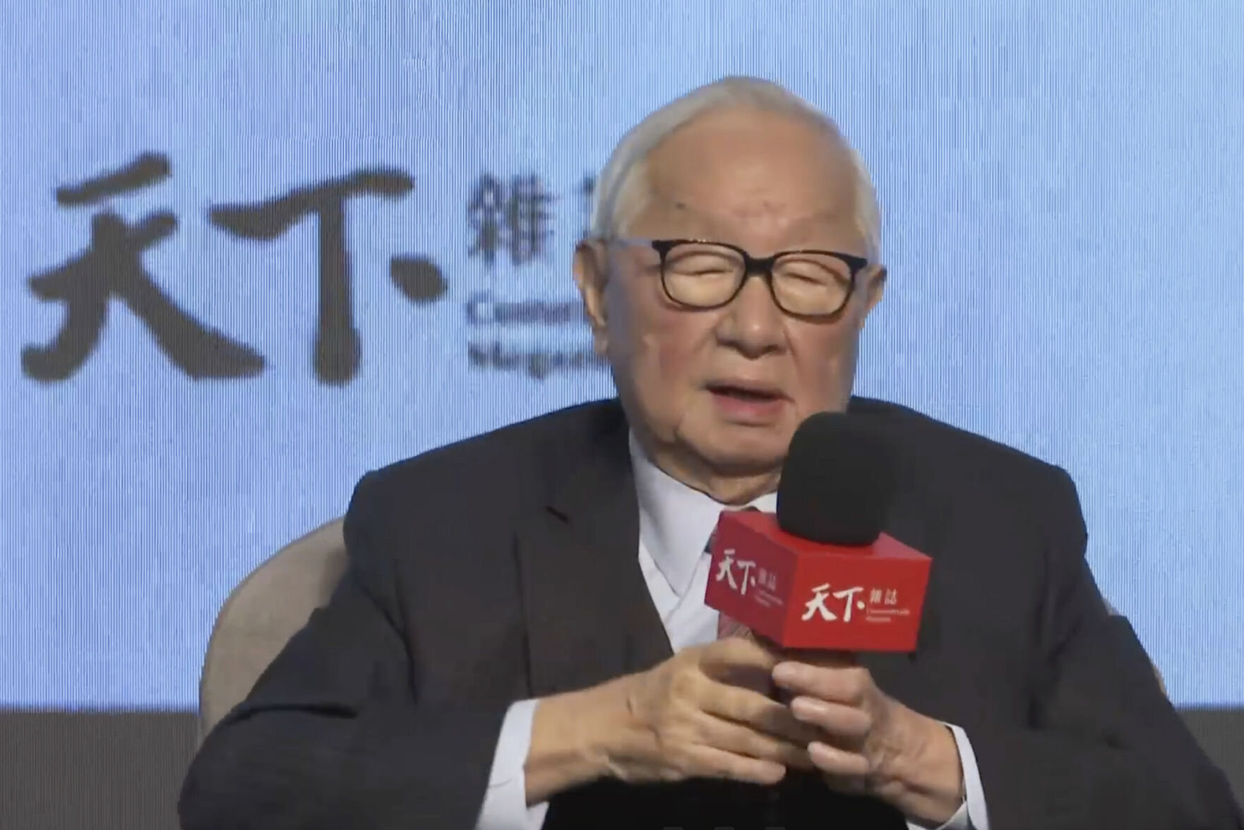 <p>In this image made from video, former Taiwan Semiconductor Manufacturing Company (TSMC) CEO, Morris Chang, speaks during a forum in Taipei, Taiwan, Thursday, March 16, 2023. U.S. government efforts to shift production of processor chips from Asia to the United States will double their cost and slow the spread of their use in phones, cars and other products, the billionaire founder of the global industry’s biggest manufacturer warned Thursday. (AP Photo)</p>   PHOTO CREDIT: AP photo