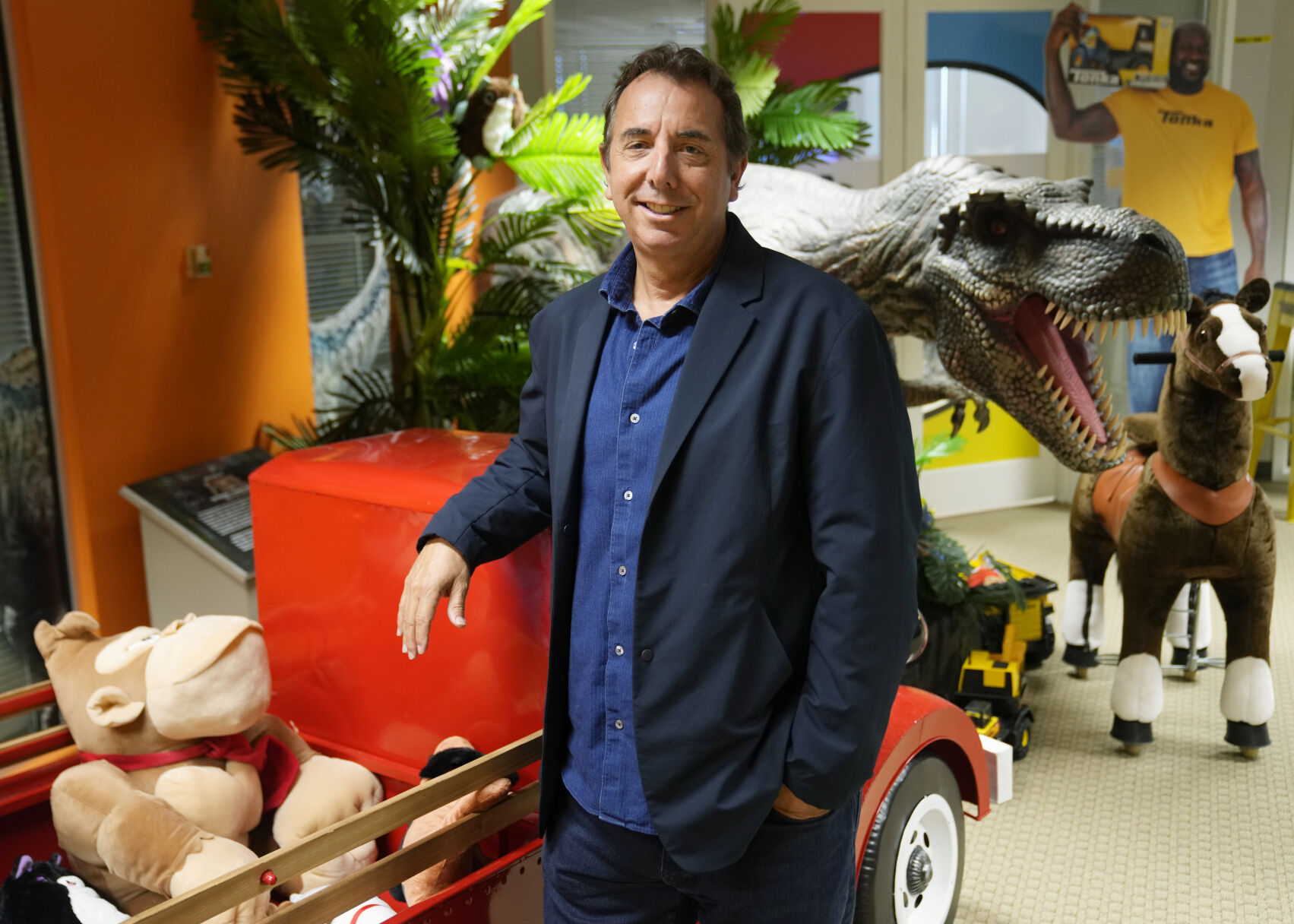 <p>Jay Foreman, CEO of Basic Fun!, stands inside his toy company, Thursday, April 6, 2023, in Boca Raton, Fla. Foreman had to temporarily scuttle plans for an acquisition due to the credit crunch. (AP Photo/Marta Lavandier)</p>   PHOTO CREDIT: Marta Lavandier 