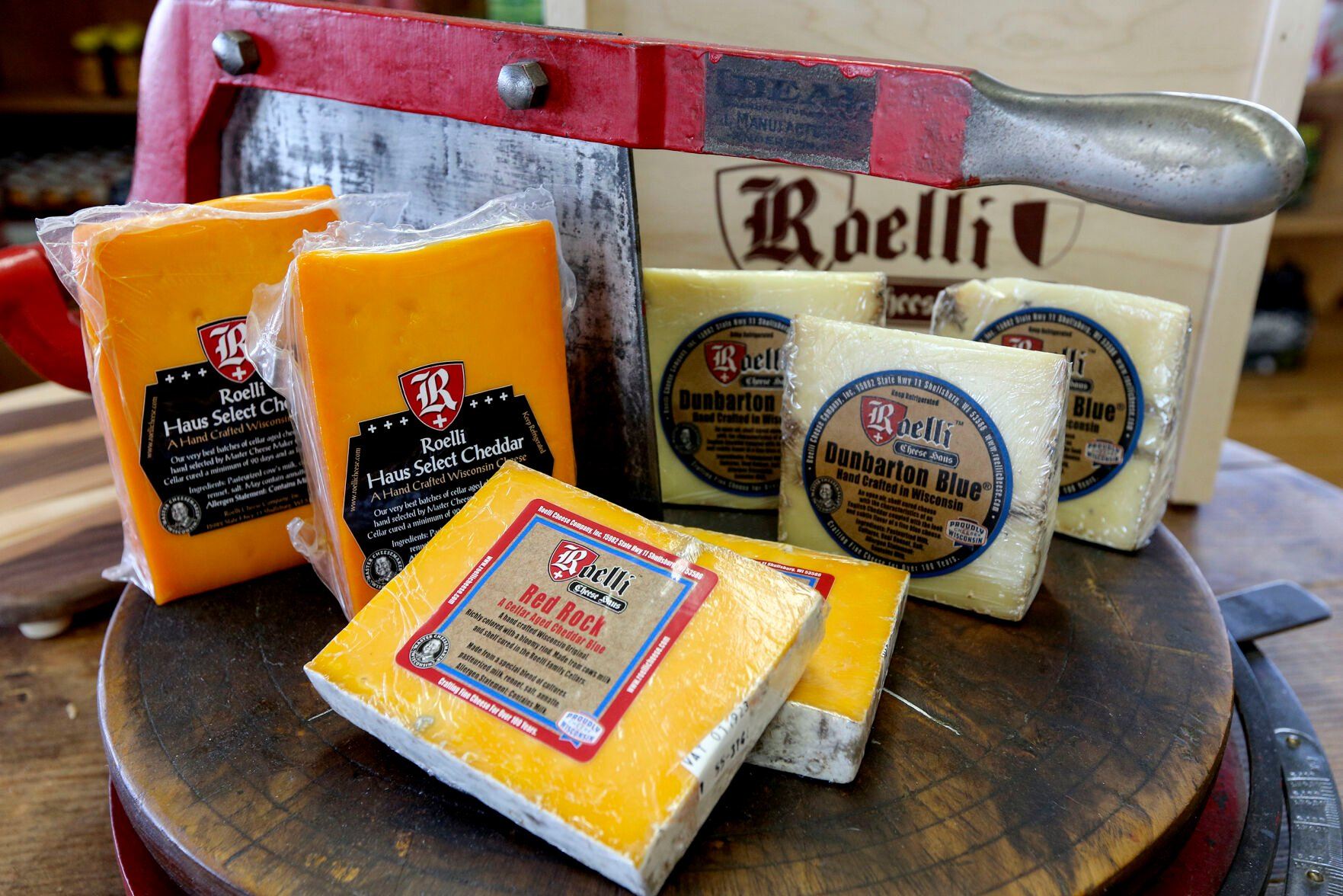 A selection of award winning Roelli Cheese located in Shullsburg, Wis., on Tuesday, April 18, 2023.    PHOTO CREDIT: Dave Kettering
Telegraph Herald
