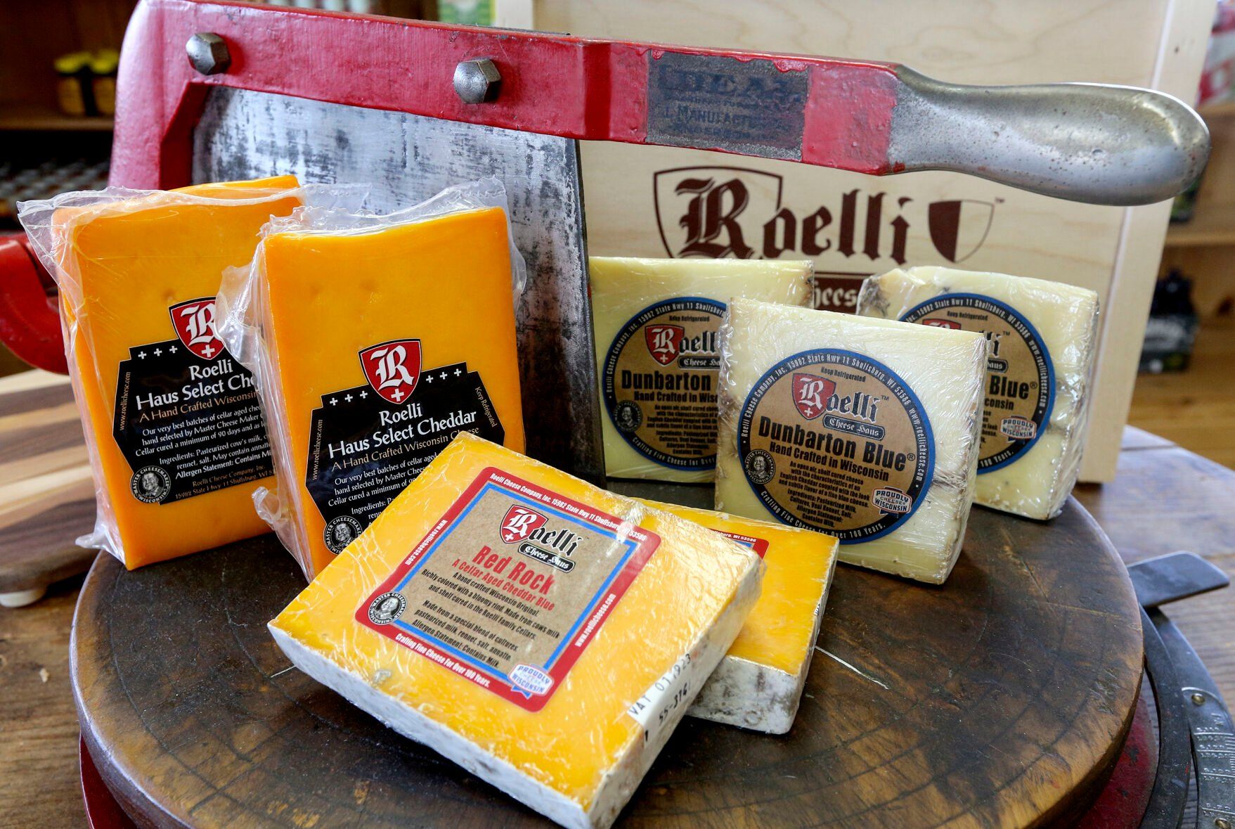 A selection of award-winning Roelli Cheese, located in Shullsburg, Wis. Fourth-generation cheesemaker Chris Roelli has plenty of tips for selecting a good cheese.    PHOTO CREDIT: Dave Kettering
Telegraph Herald