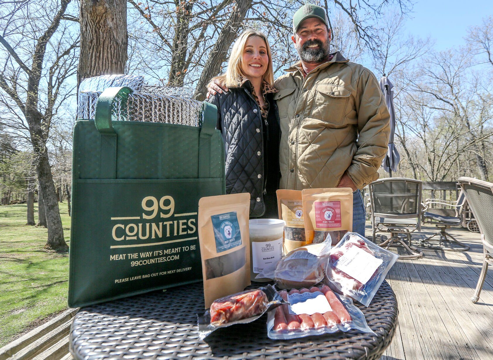 99 Counties sales manager Cindy Stratton and supply chain director Doug Stonebreaker have expanded the delivery business’ reach to Dubuque County. 99 Counties is an Iowa business that brings fresh meat and eggs from local farmers to customers