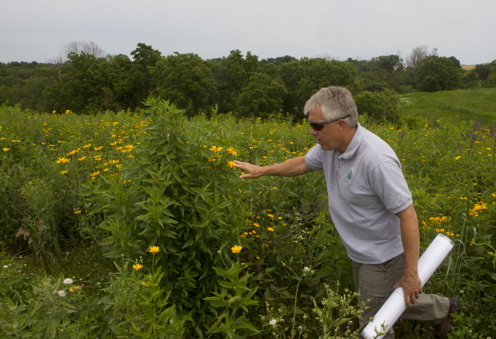 Steve Barg, executive director of Jo Daviess Conservation Foundation, walks through Gateway Park a 100-acre park and trail on the outskirts of Galena, Ill.    PHOTO CREDIT: File photo