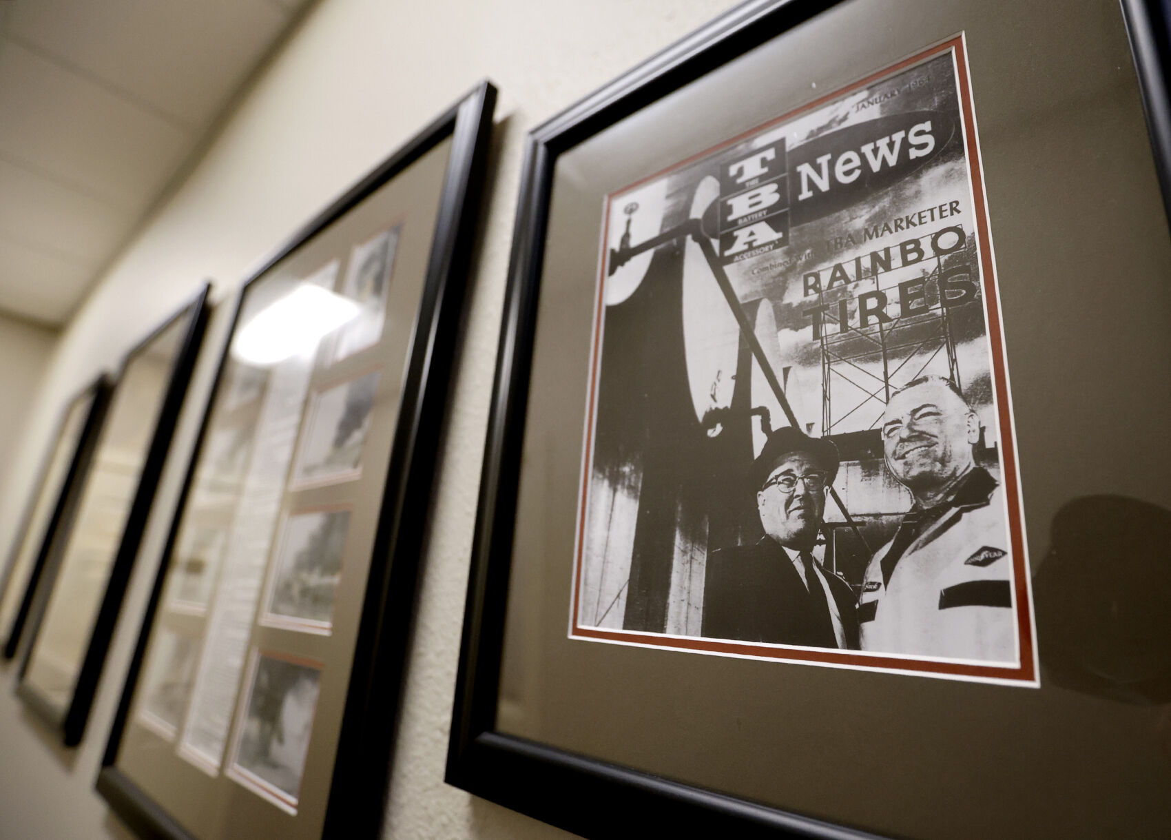 Historical photos are displayed on the wall at Rainbo Oil Co. in Dubuque on Tuesday, May 16, 2023.    PHOTO CREDIT: JESSICA REILLY
Telegraph Herald