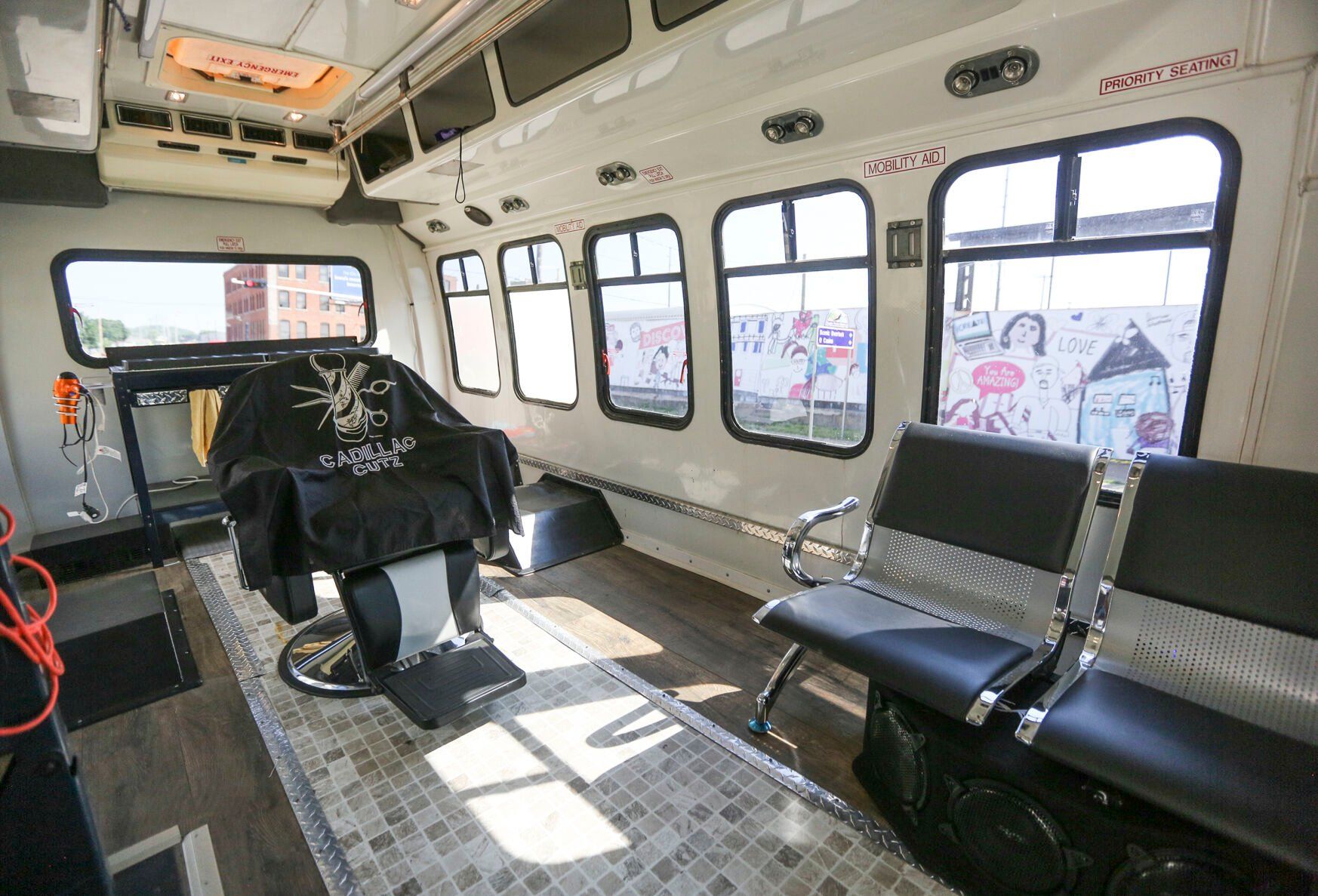 Cadillac Cutz on Elm Street offers a mobile barber shop.    PHOTO CREDIT: Dave Kettering
Telegraph Herald